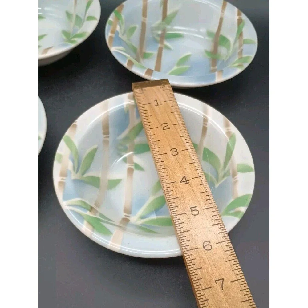 4 syracuse china bowls Airbrushed Bamboo USA 6